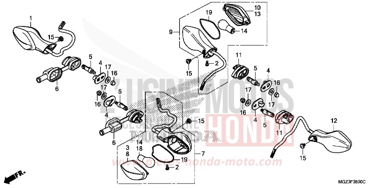 FRECCIA per CBR500R ABS ROSS WHITE (NH196) del 2014